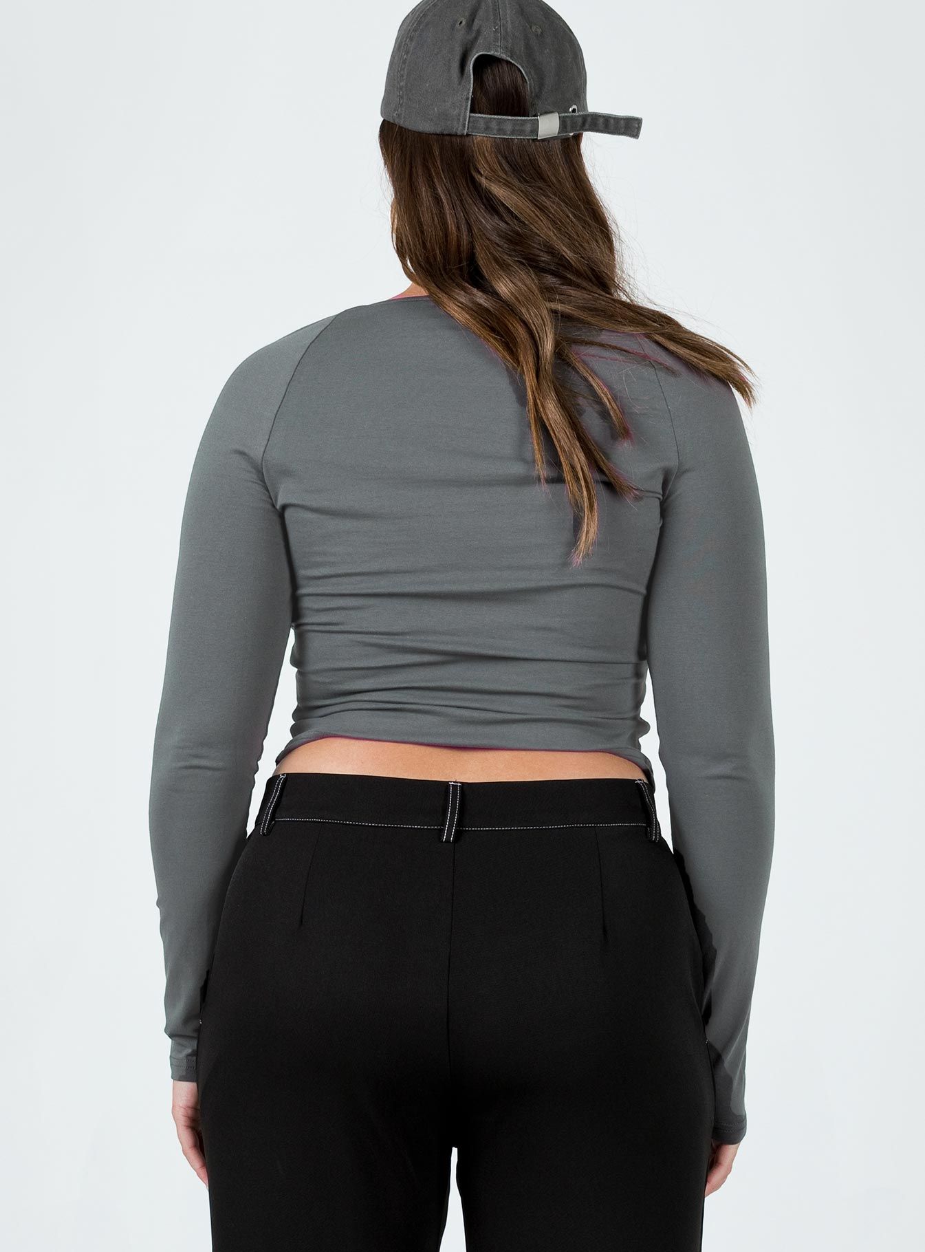 Ribsi Long Sleeve Top Grey sold by Princess Polly product image thumbnail 5