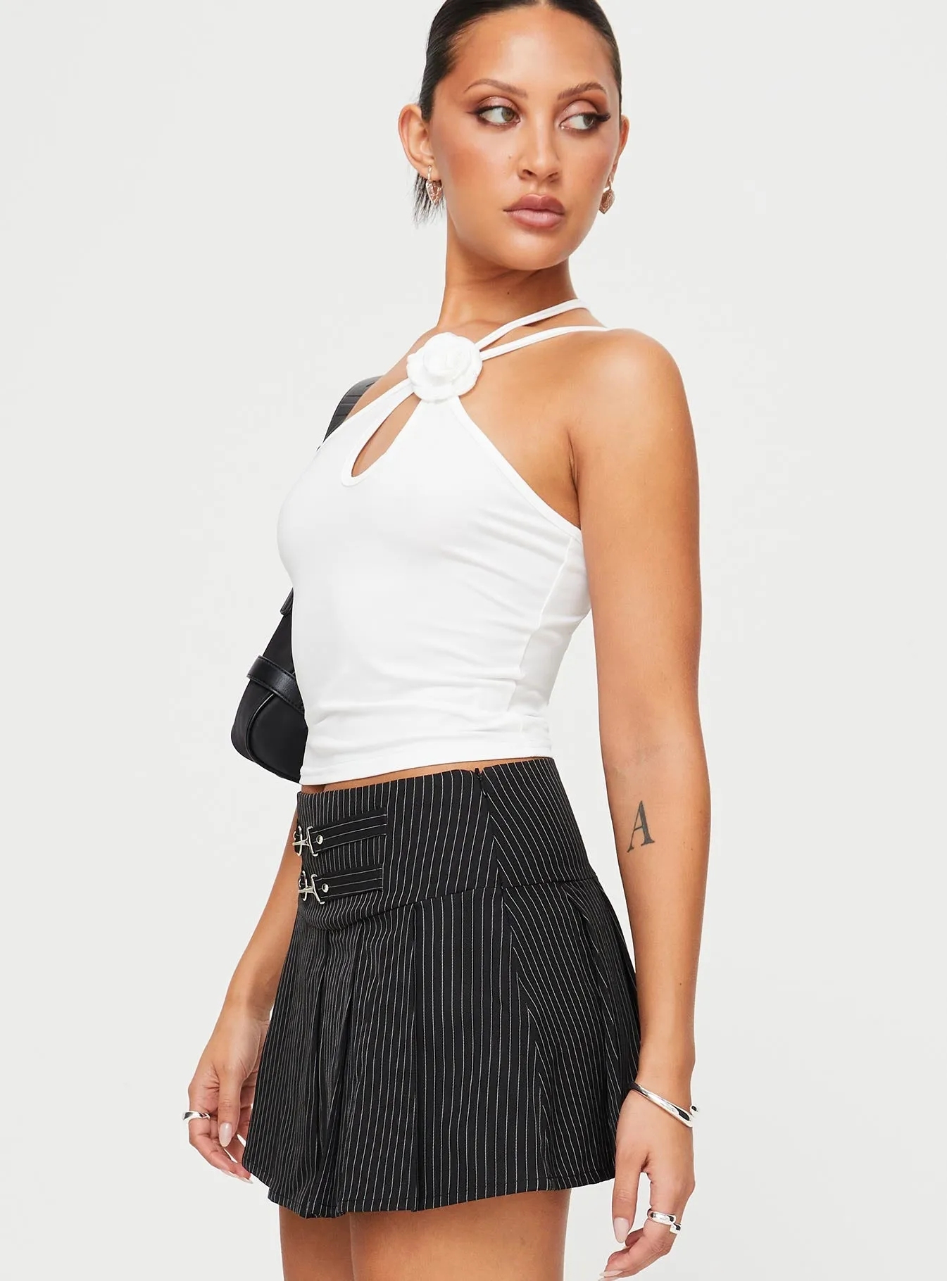 Vyola Mini Skirt Black Pinstripe sold by Princess Polly product image thumbnail 5