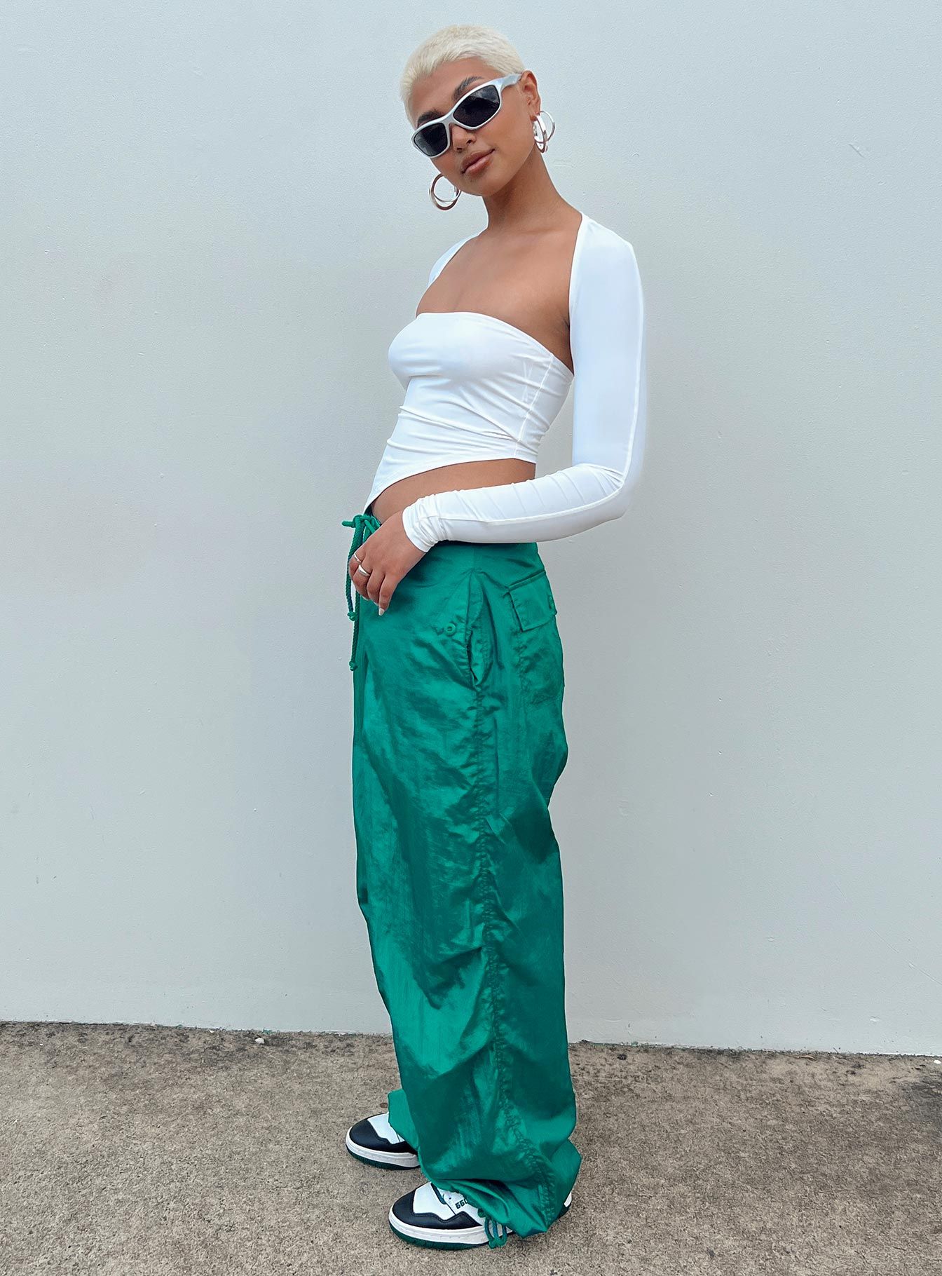 Motel Chute Trousers Teal sold by Princess Polly