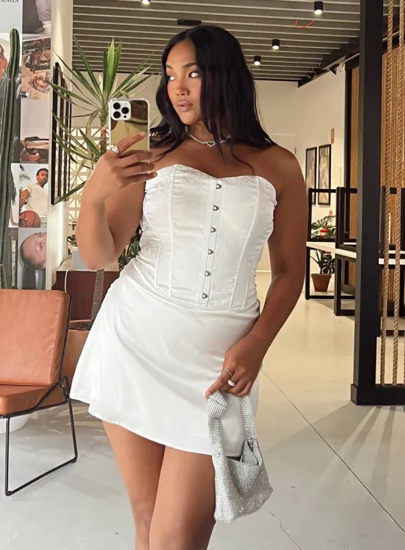 Alter Ego Mini Dress White sold by Princess Polly