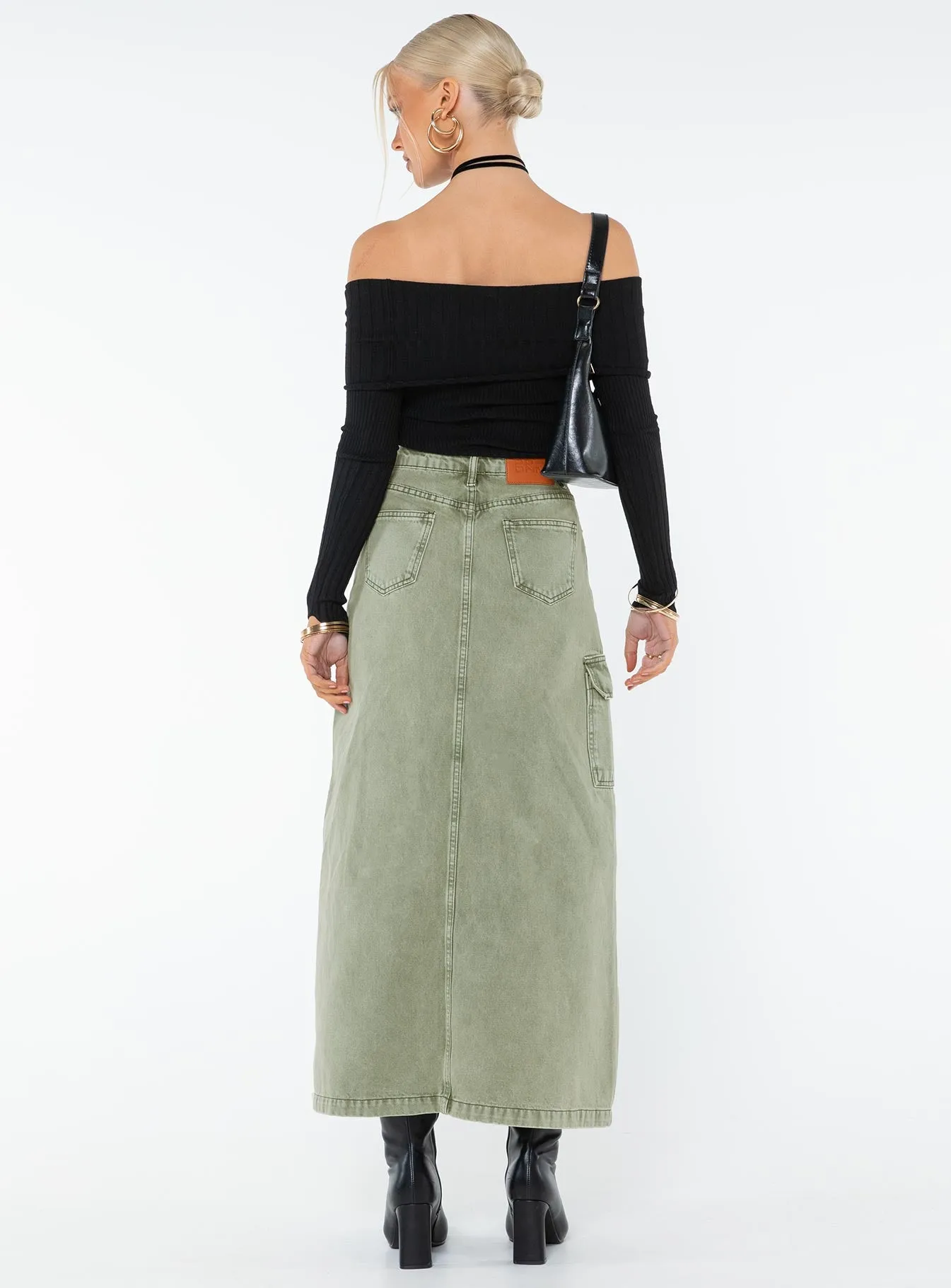 Mcguane Denim Midi Skirt Green sold by Princess Polly product image thumbnail 5