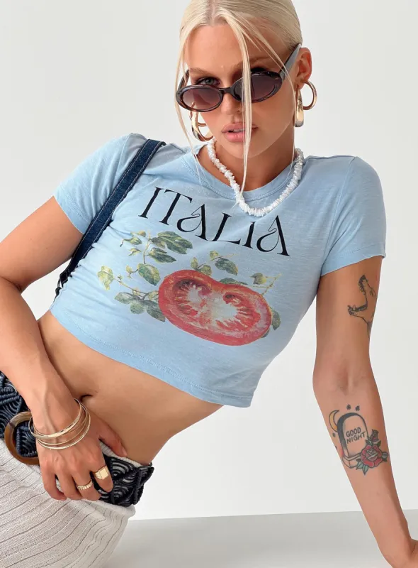 Solanato Graphic Tee Blue / Multi sold by Princess Polly