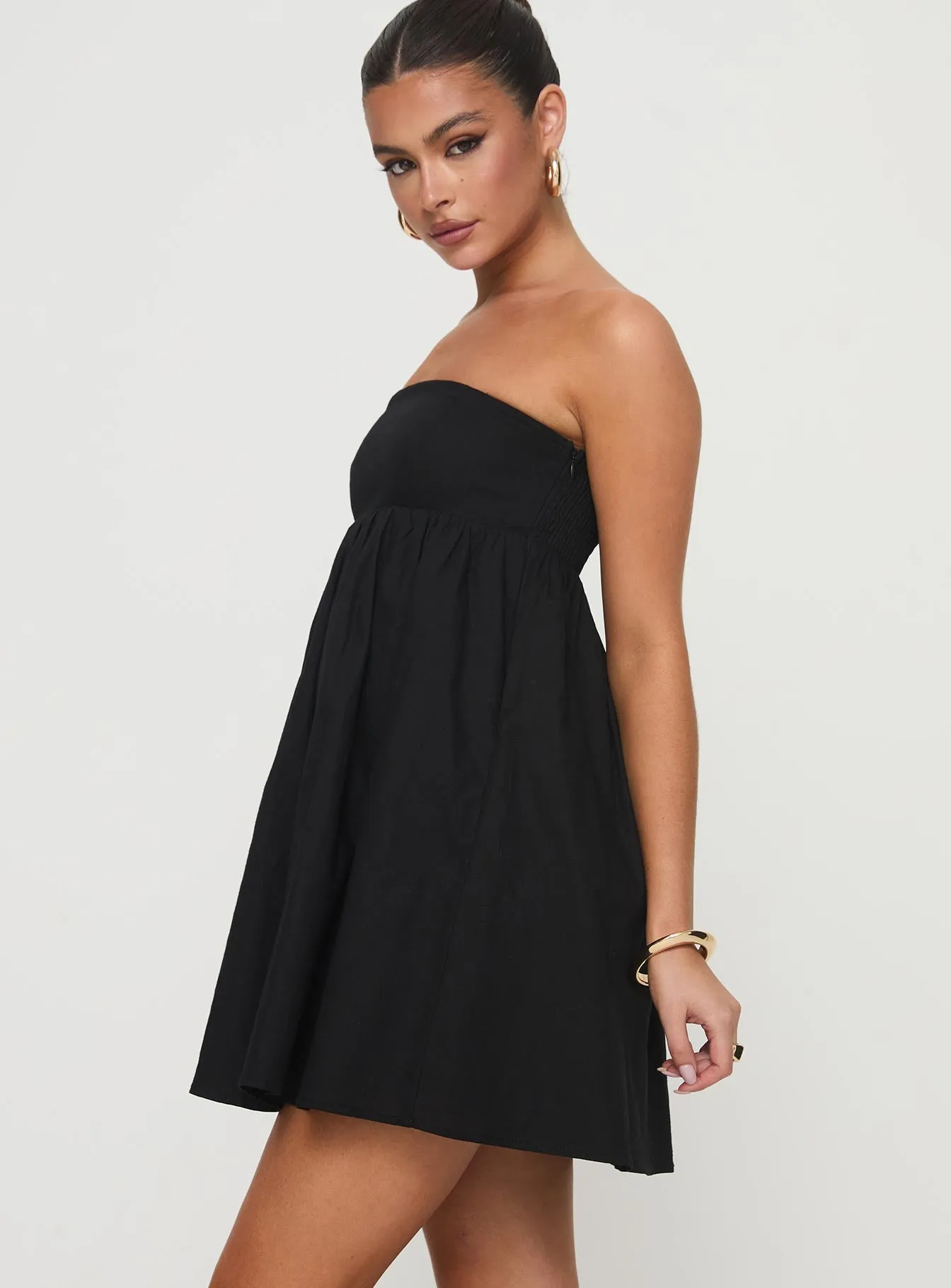 Osment Strapless Mini Dress Black sold by Princess Polly product image thumbnail 4