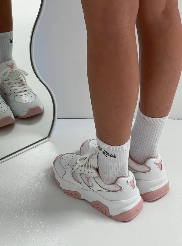 Windsor Smith Ghosted Sneakers White / Cherry sold by Princess Polly