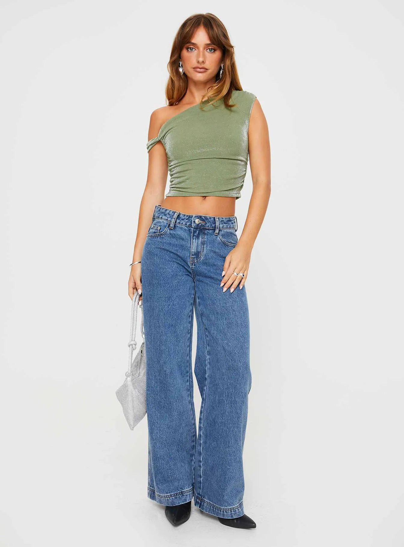 Beller Top Green Glitter sold by Princess Polly product image thumbnail 5