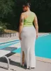 Santorini Knit Maxi Skirt White Curve sold by Princess Polly