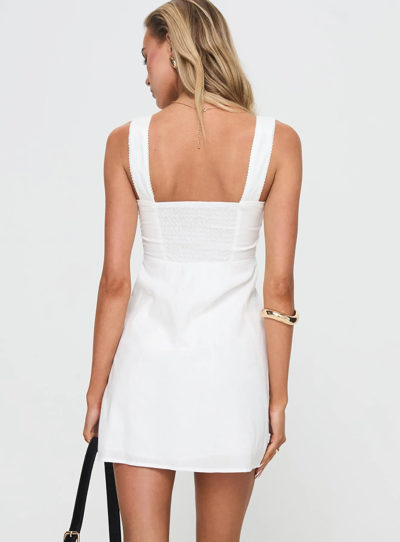 Weavery Mini Dress White sold by Princess Polly product image thumbnail 5