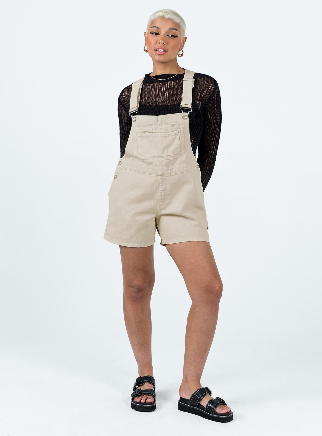 Foresta Oversized Overalls Cream sold by Princess Polly product image thumbnail 2