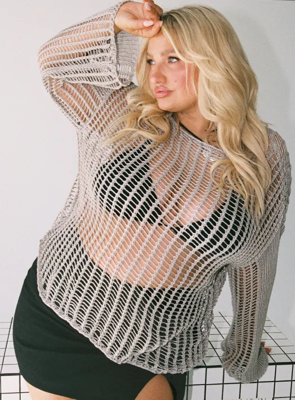 The Kennedy Sweater Beige Curve sold by Princess Polly