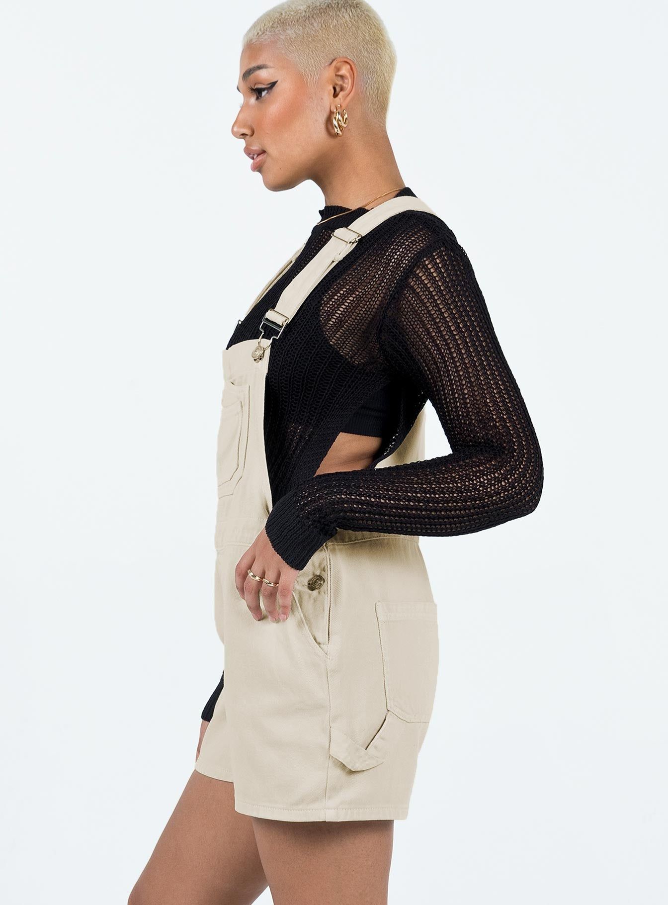 Foresta Oversized Overalls Cream sold by Princess Polly product image thumbnail 3