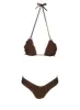 Kathrine Triangle Frill Bikini Top Brown sold by Princess Polly