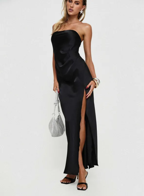 Marlisa Strapless Maxi Dress Black sold by Princess Polly