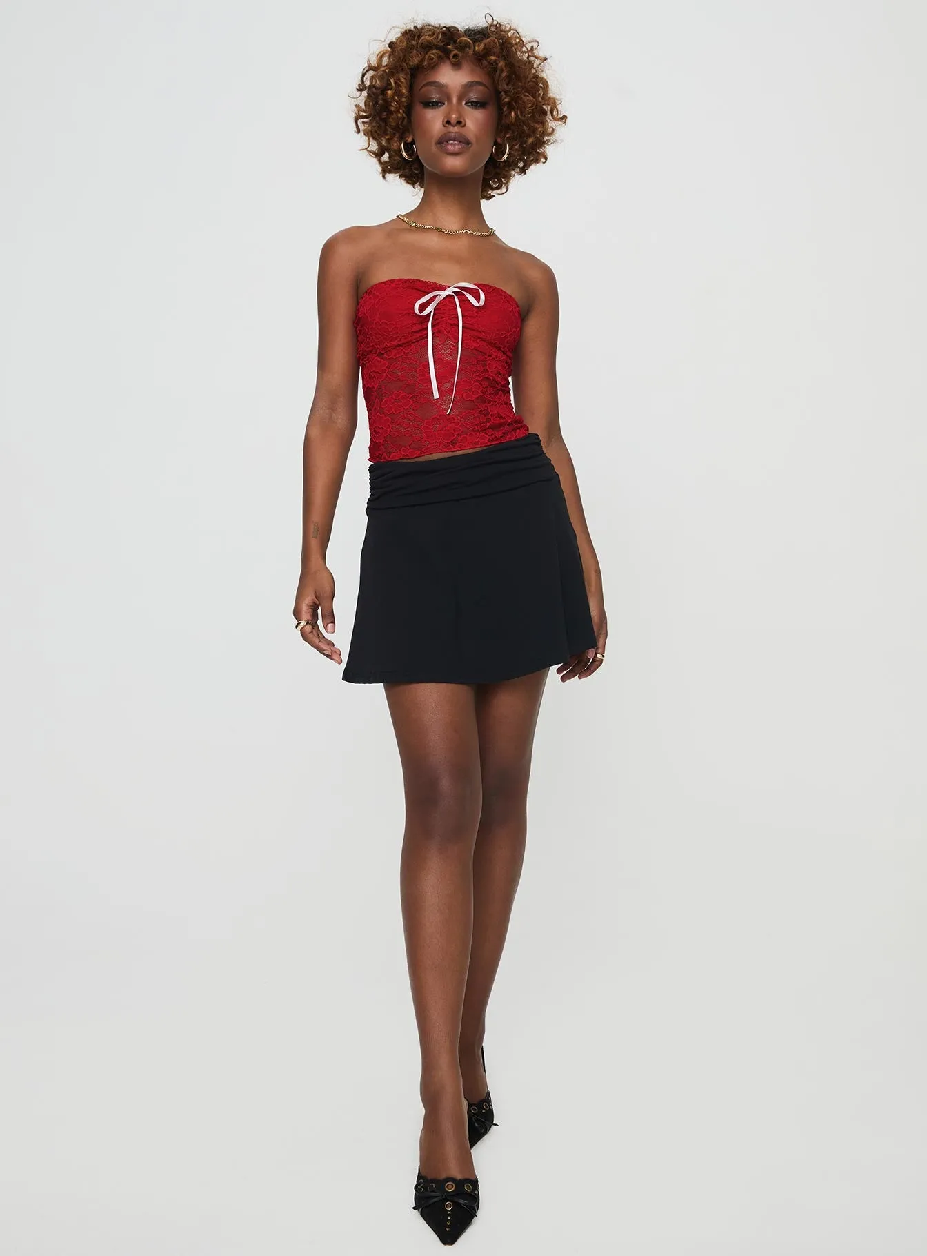 Winnick Strapless Lace Top Red sold by Princess Polly product image thumbnail 3