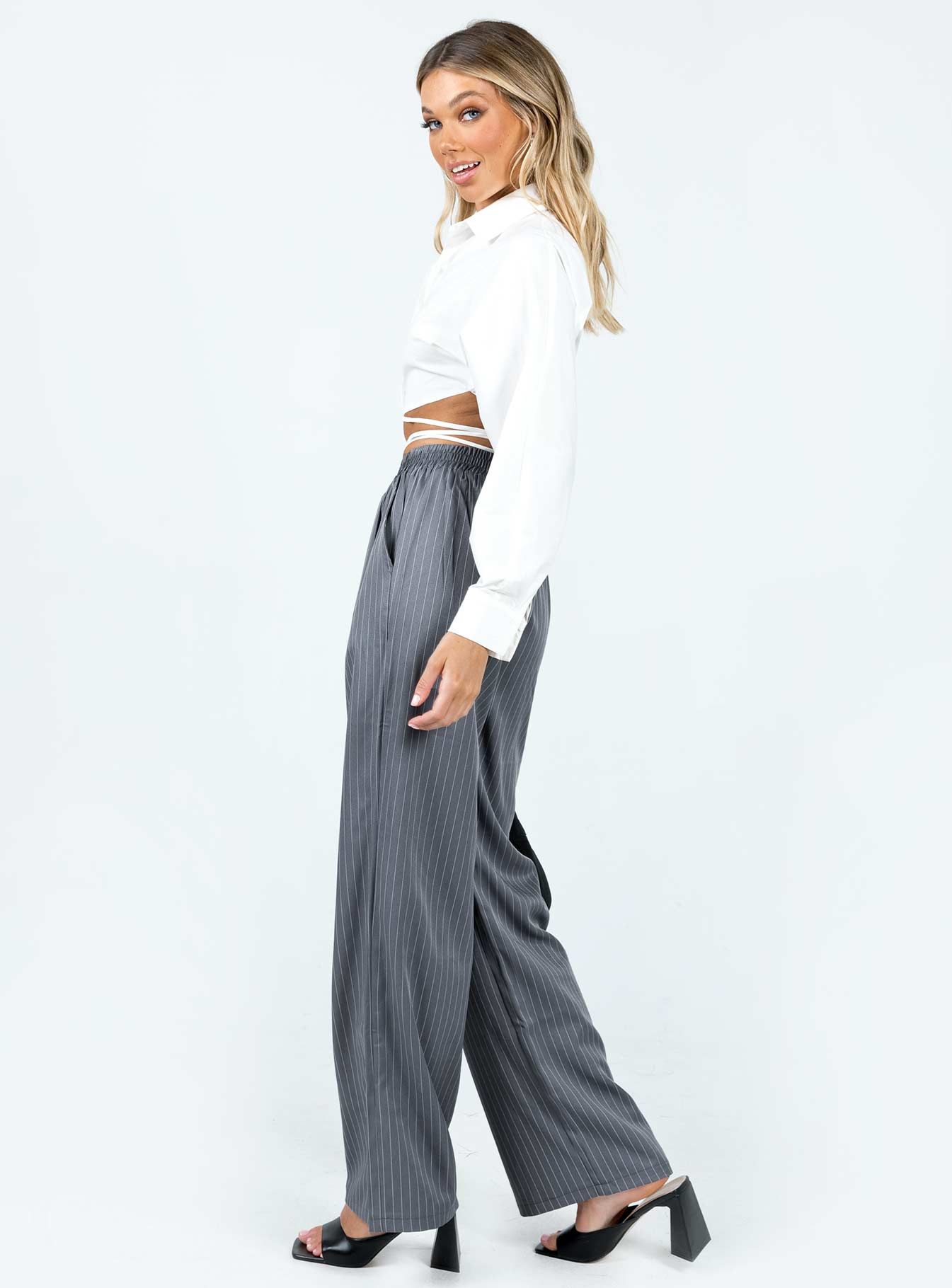 Higgins Pants Grey Pinstripe sold by Princess Polly product image thumbnail 3
