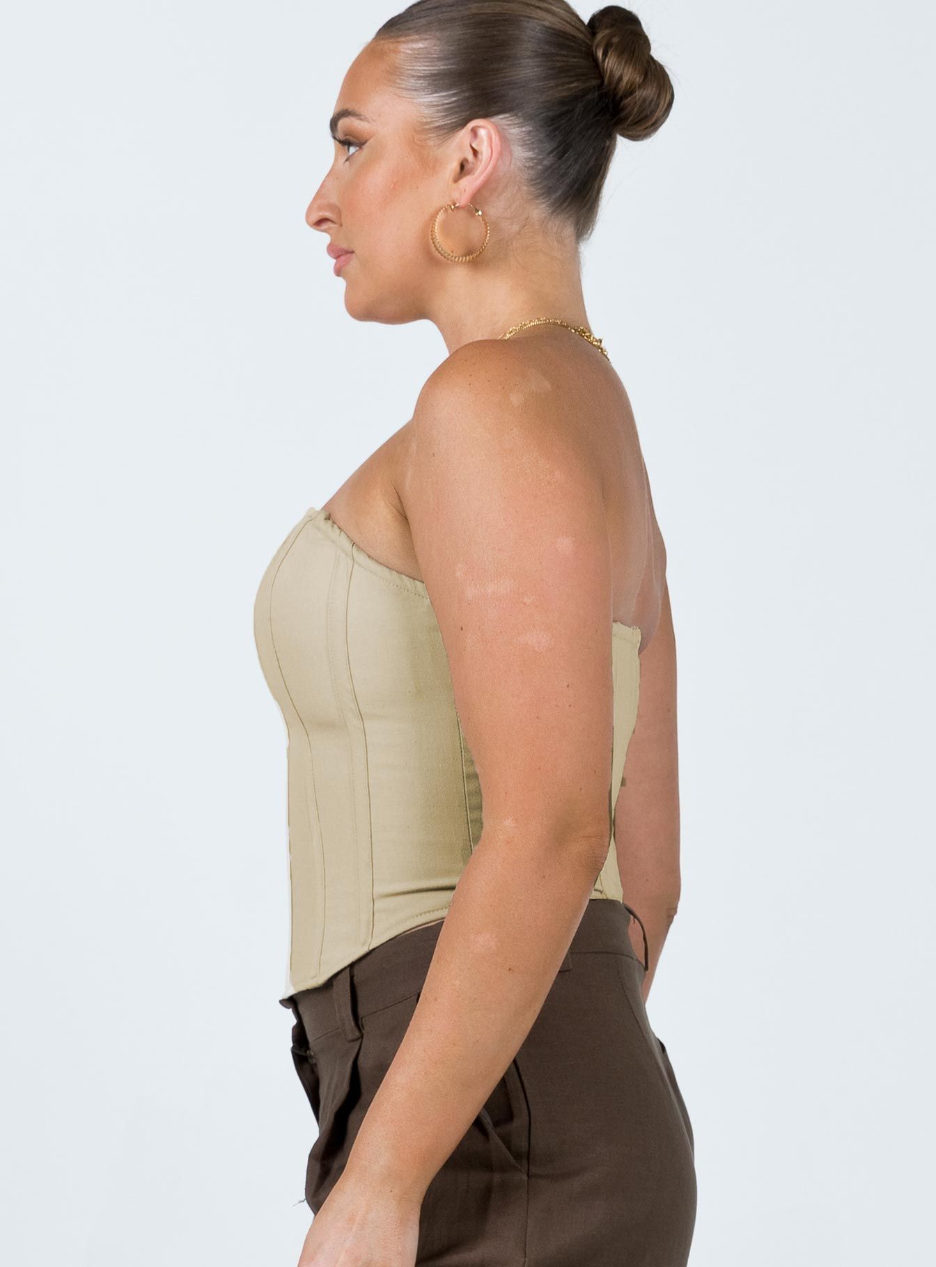 Harnett Corset Top Beige sold by Princess Polly product image thumbnail 4
