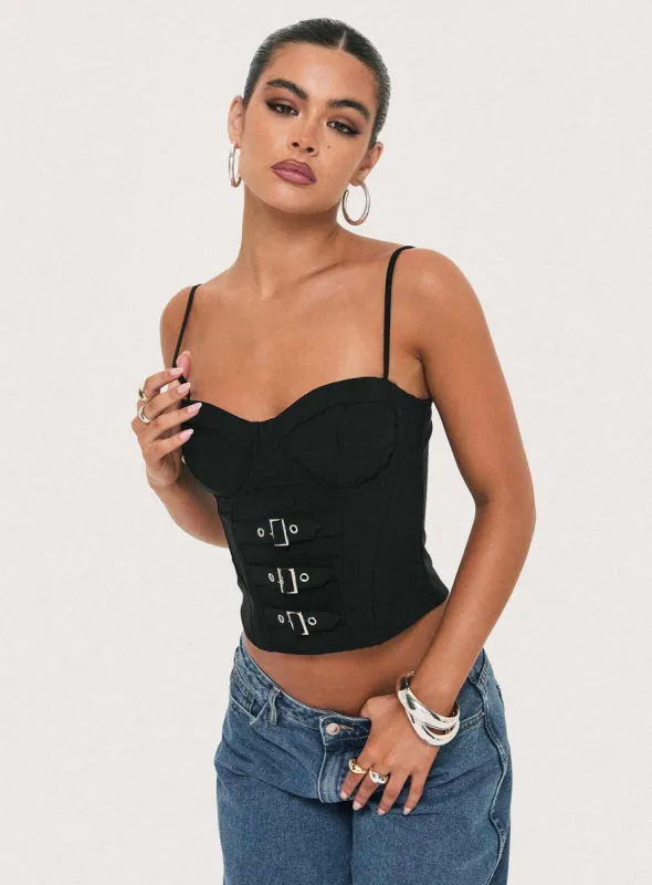 Come Through Top Black sold by Princess Polly