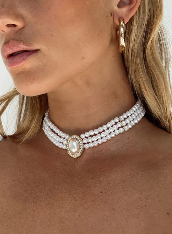 Shimma Necklace Pearl sold by Princess Polly