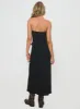 Birdie Asymmetric Linen Blend Top Black sold by Princess Polly