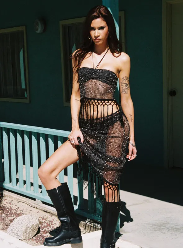 Alnet Maxi Skirt Black sold by Princess Polly