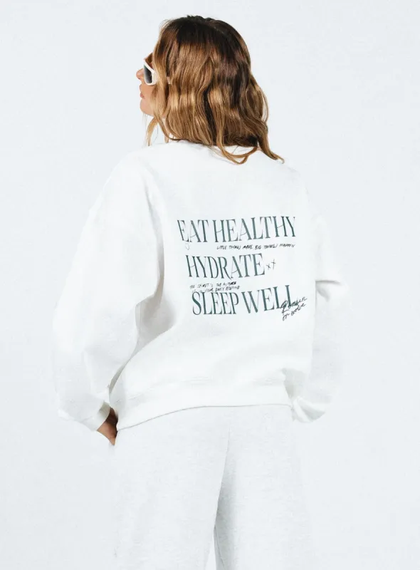 Health Sweatshirt White sold by Princess Polly