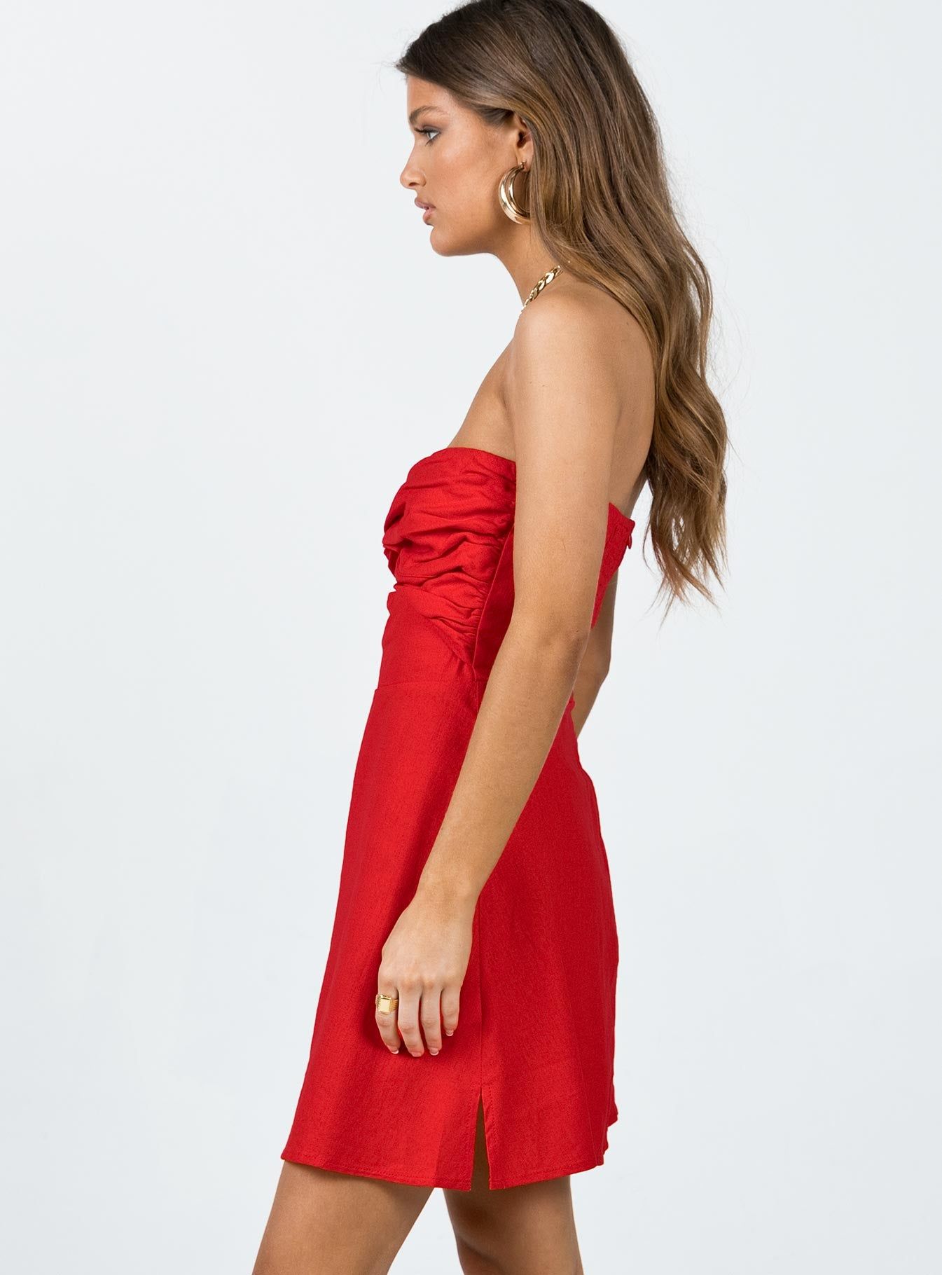 Falling For You Mini Dress Red sold by Princess Polly product image thumbnail 4