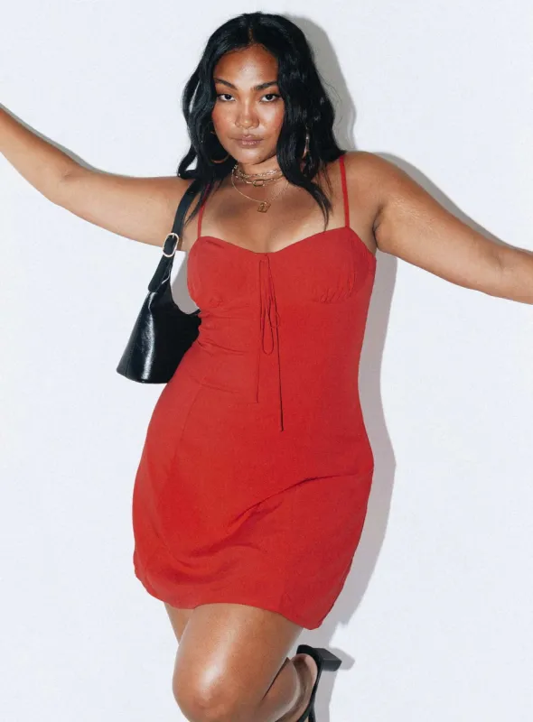 Dare Devil Mini Dress Red sold by Princess Polly