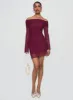 Consideration Mini Dress Burgundy sold by Princess Polly