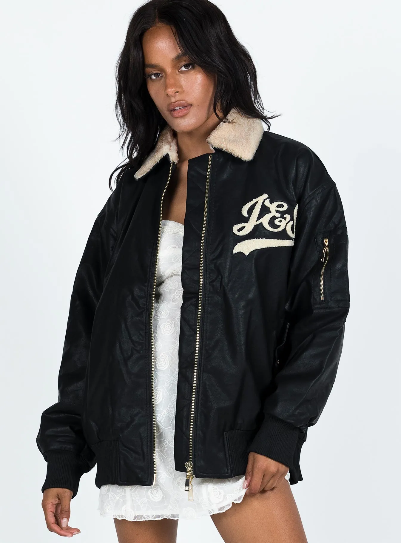 JGR & STN Curveball Bomber Jacket Black sold by Princess Polly product image thumbnail 2