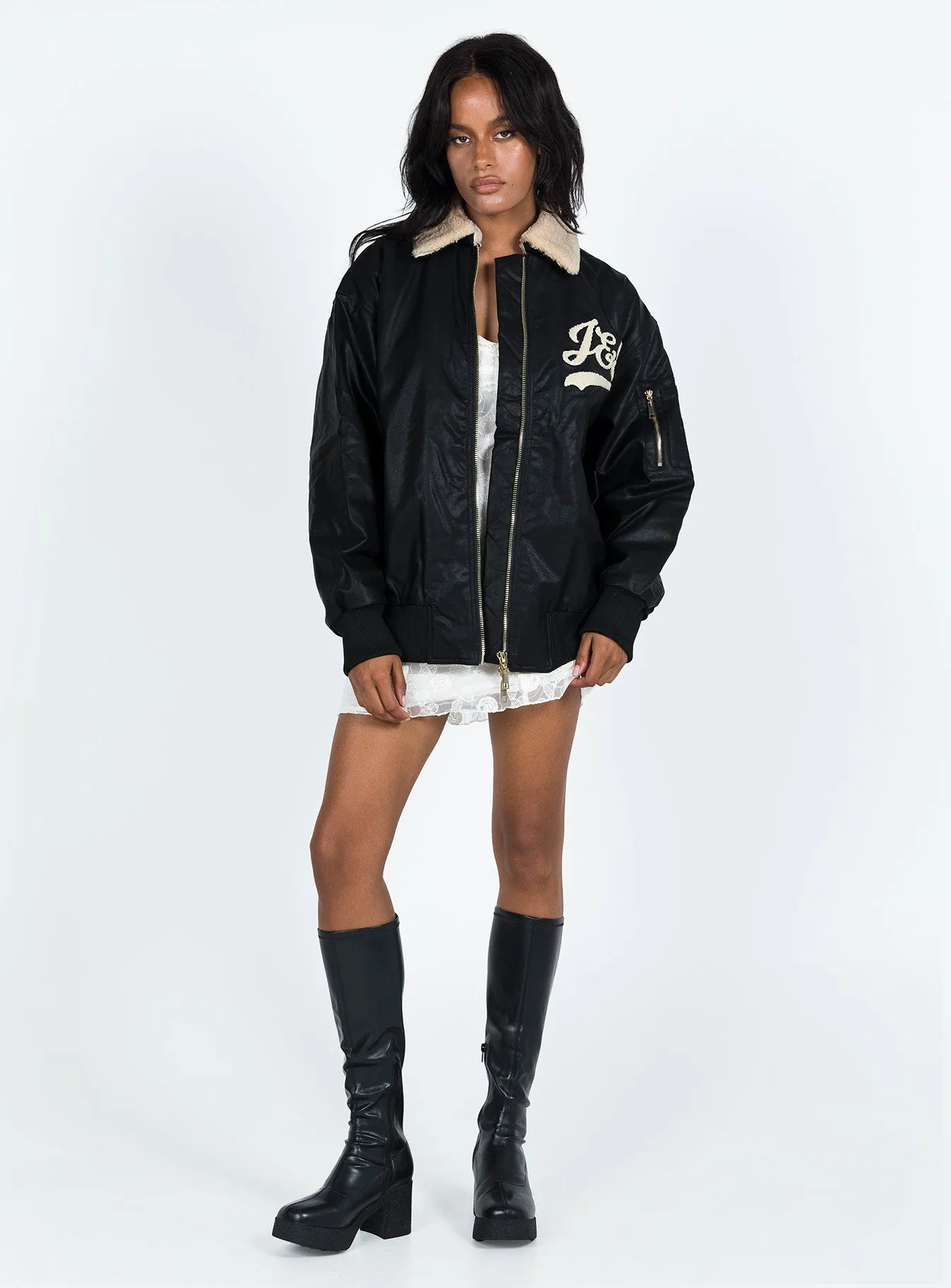 JGR & STN Curveball Bomber Jacket Black sold by Princess Polly product image thumbnail 3