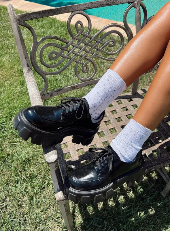 Mia Shoes Black High Shine sold by Princess Polly