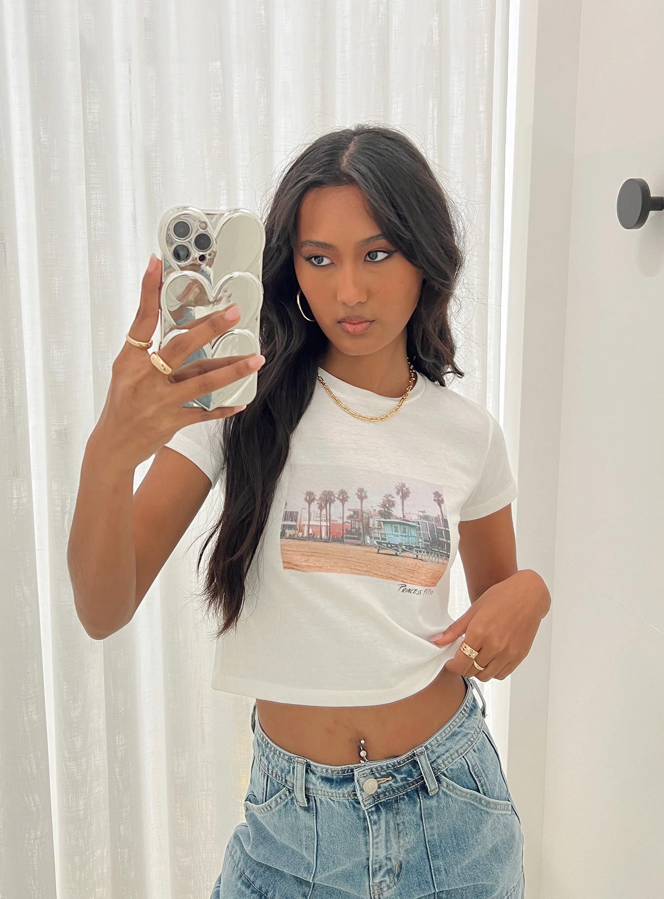 Last Palms Baby Tee White sold by Princess Polly