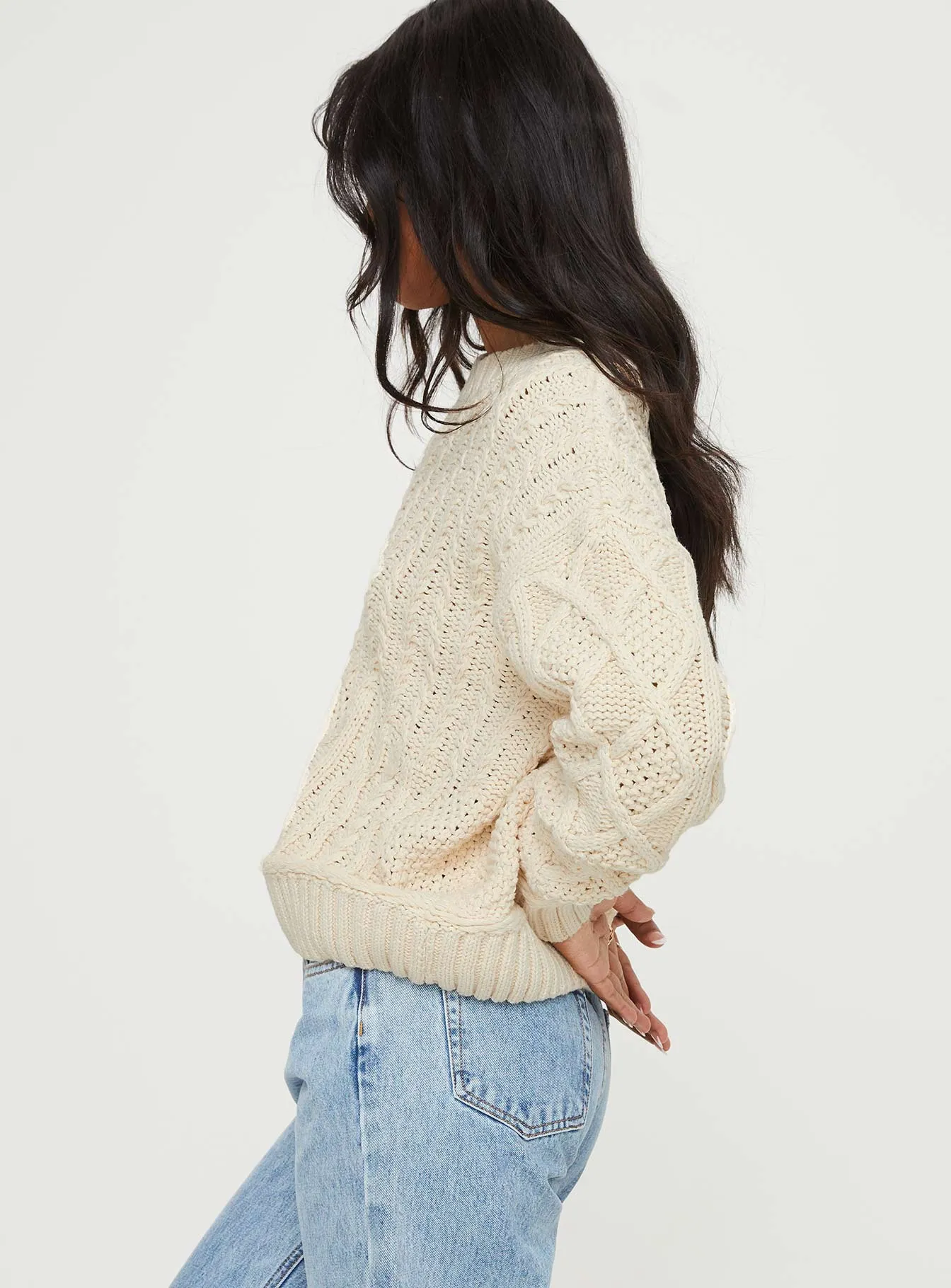 Dunham Cable Knit Sweater Beige sold by Princess Polly product image thumbnail 3