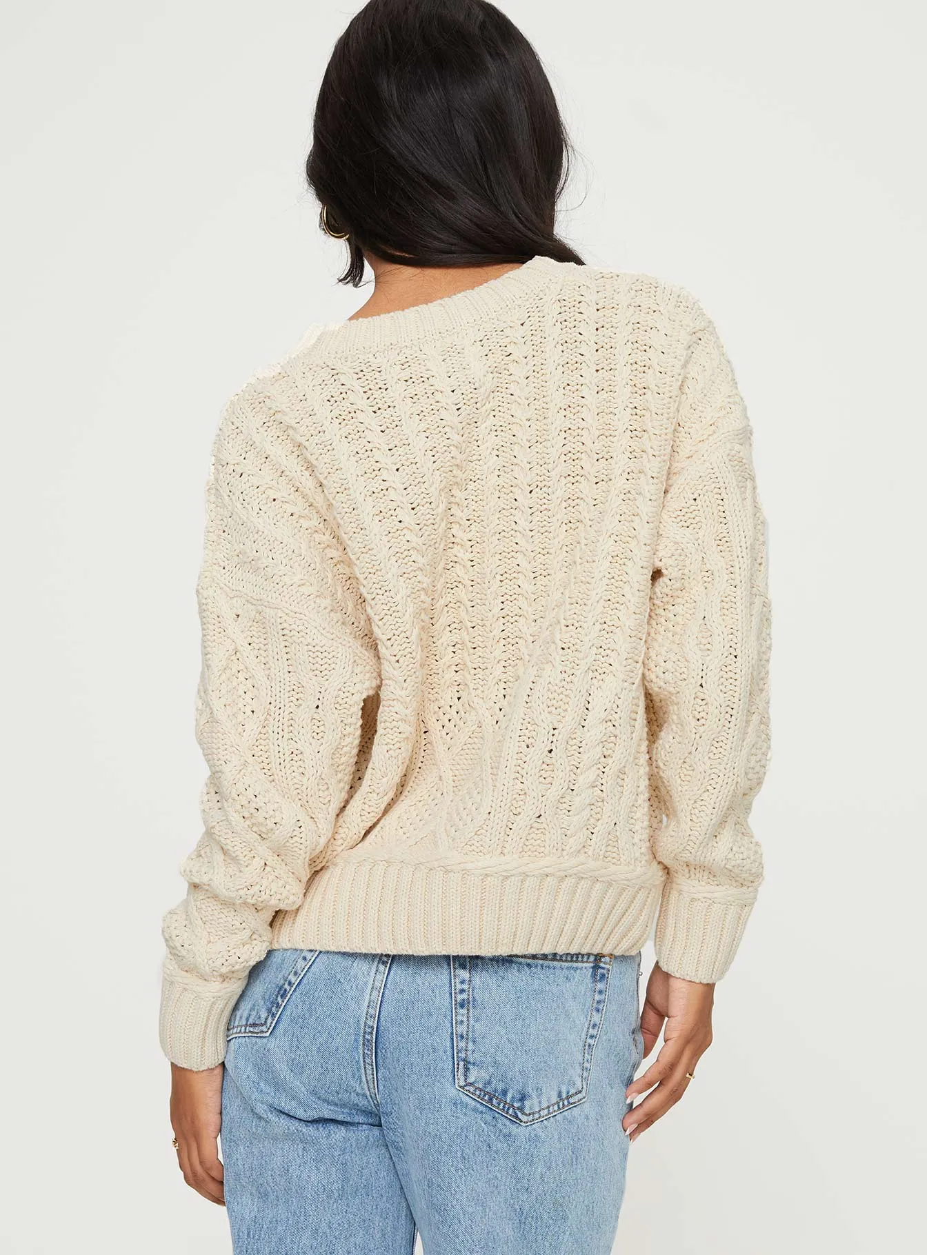 Dunham Cable Knit Sweater Beige sold by Princess Polly product image thumbnail 4