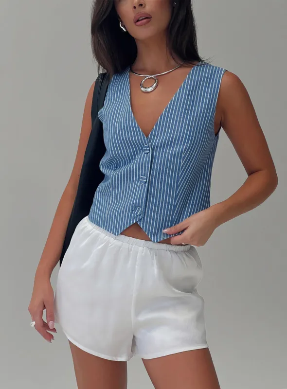 Veridian Vest Blue Stripe sold by Princess Polly