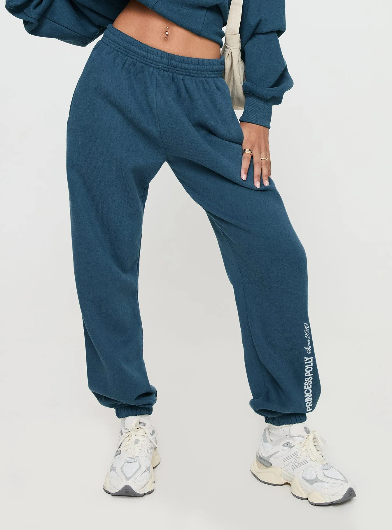 Princess Polly Track Pants Block / Cursive Text Slate sold by Princess Polly product image thumbnail 2