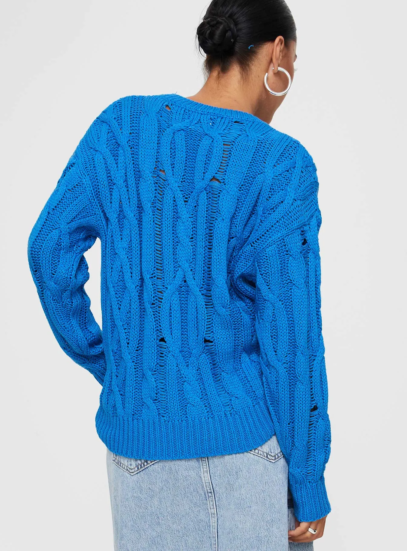 Stiles Cable Knit Sweater Blue sold by Princess Polly product image thumbnail 5