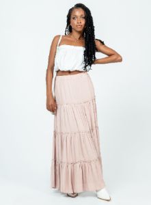 Miriah Maxi Skirt Beige sold by Princess Polly