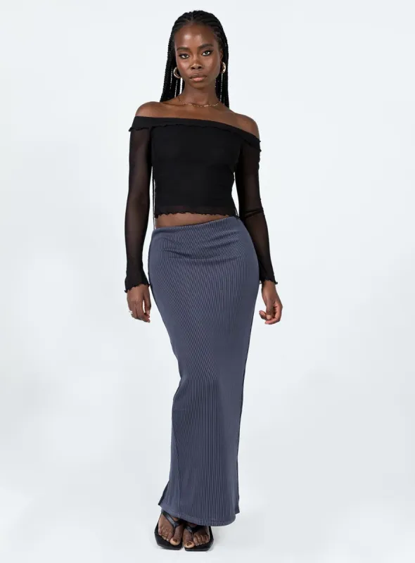 Salte Maxi Skirt Slate sold by Princess Polly