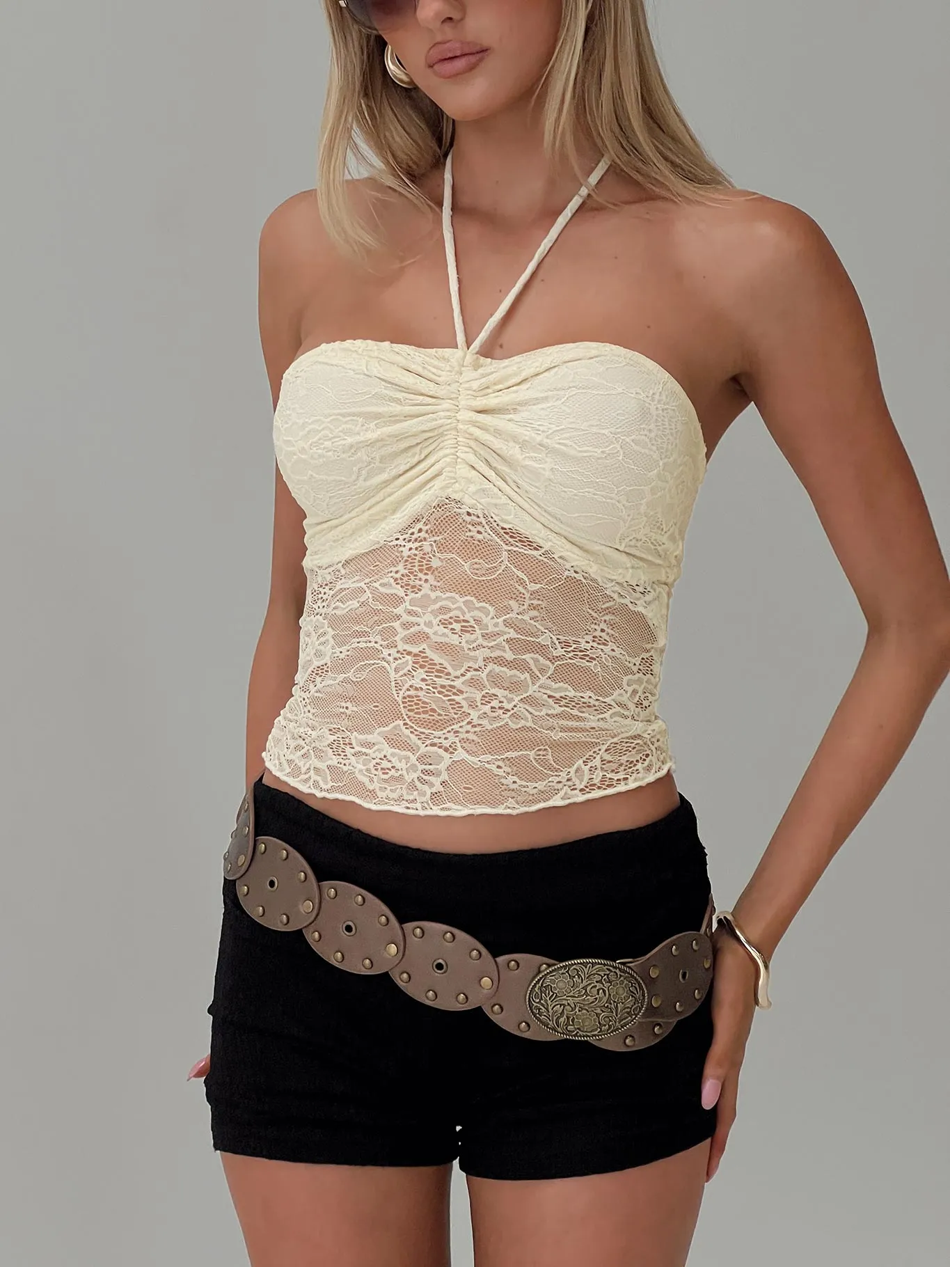 Luciella Lace Top Cream sold by Princess Polly