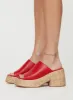 Jessica Mule Heels Red sold by Princess Polly