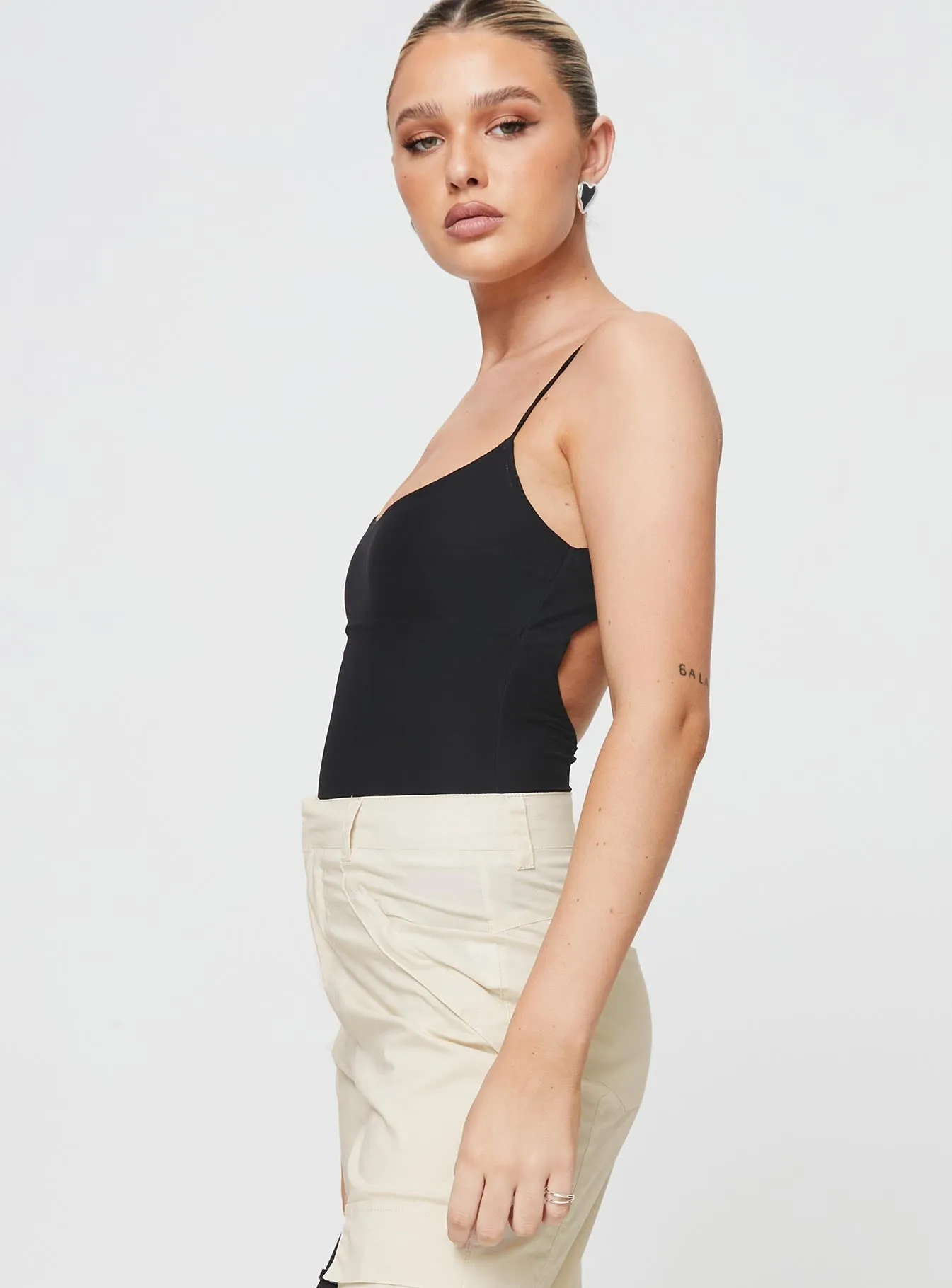 Wheller Open Back Bodysuit Black sold by Princess Polly product image thumbnail 3