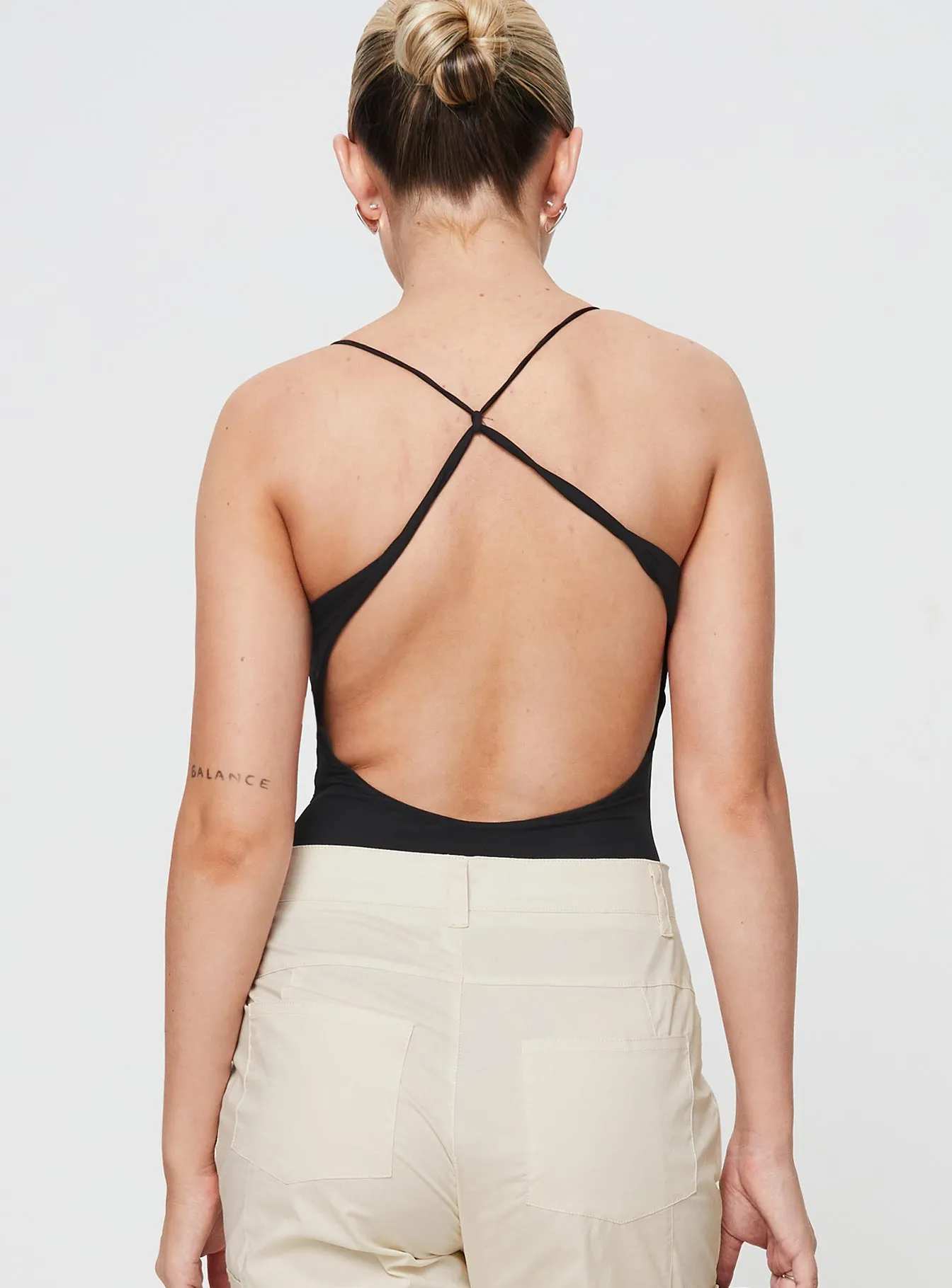 Wheller Open Back Bodysuit Black sold by Princess Polly product image thumbnail 4