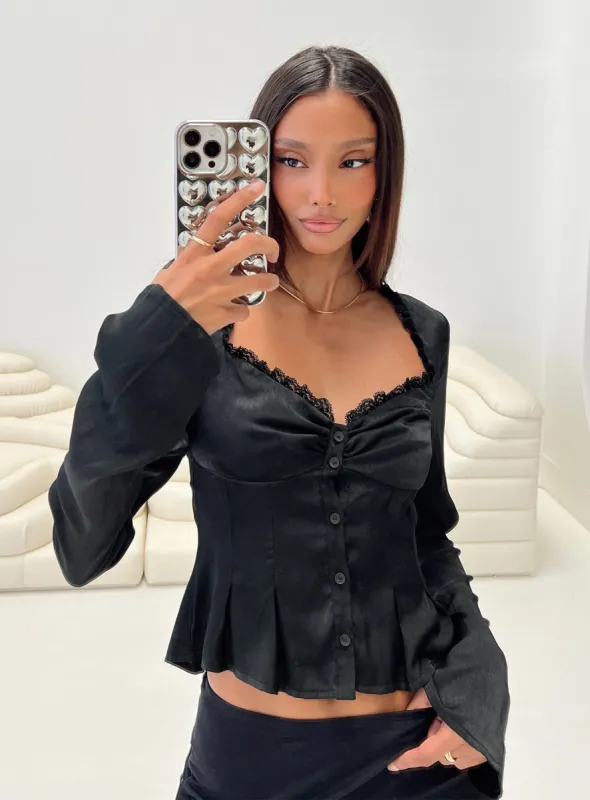 Lil Sweetheart Top Black sold by Princess Polly