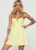 Tassos Mini Dress Lemon sold by Princess Polly