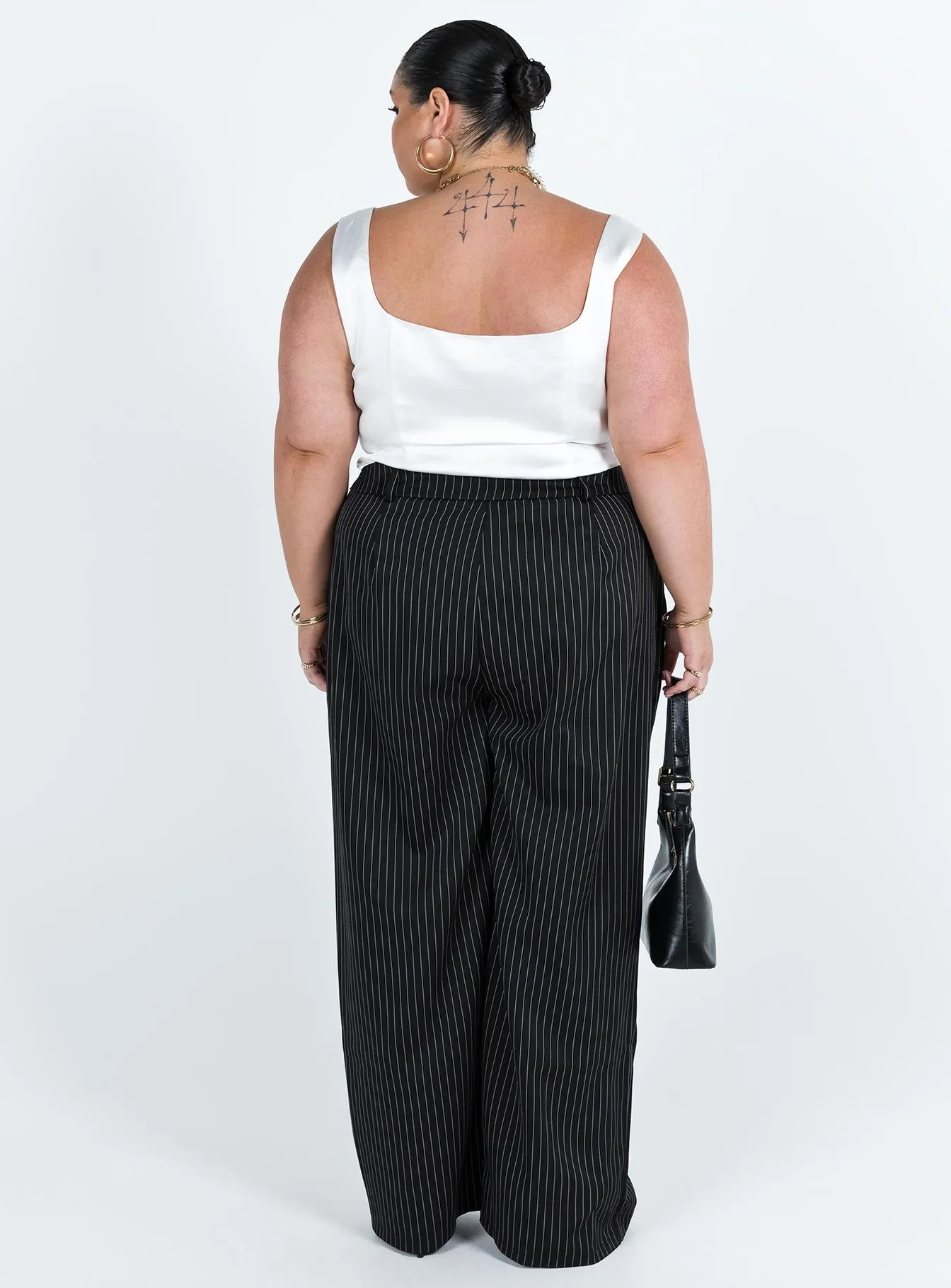 Archer Pants Pinstripe Black Curve sold by Princess Polly product image thumbnail 5