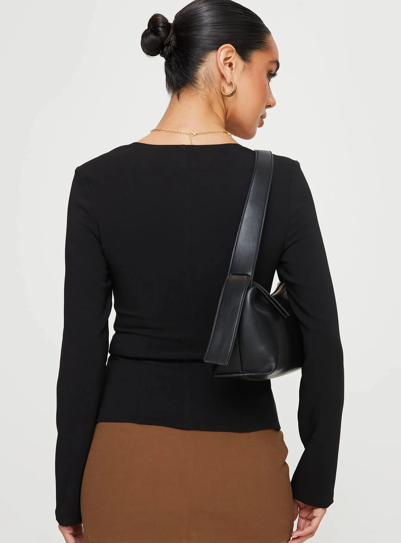 Gaskin Long Sleeve Top Black sold by Princess Polly product image thumbnail 4