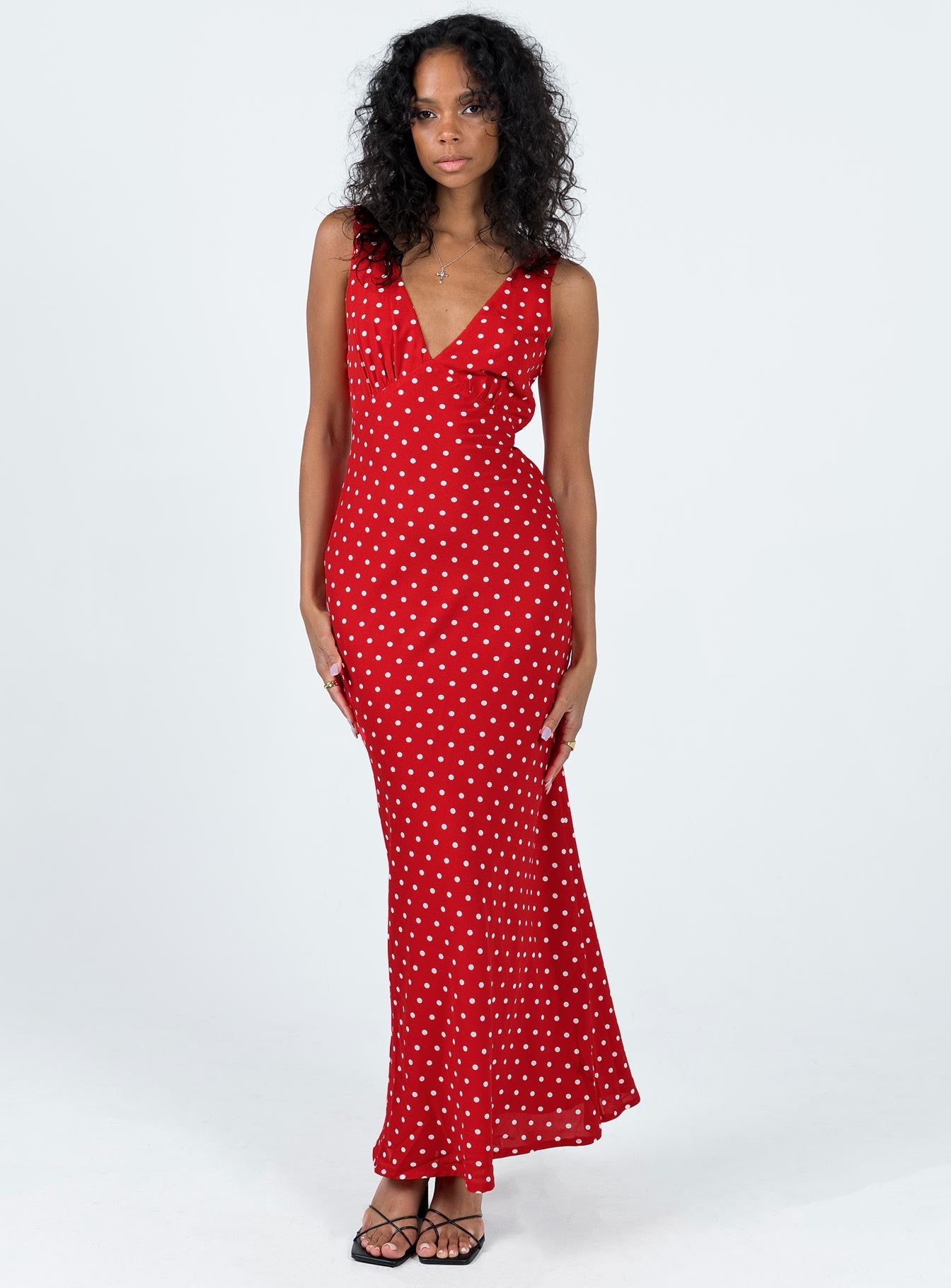 Nellie Maxi Dress Red Polka Dot sold by Princess Polly product image thumbnail 2