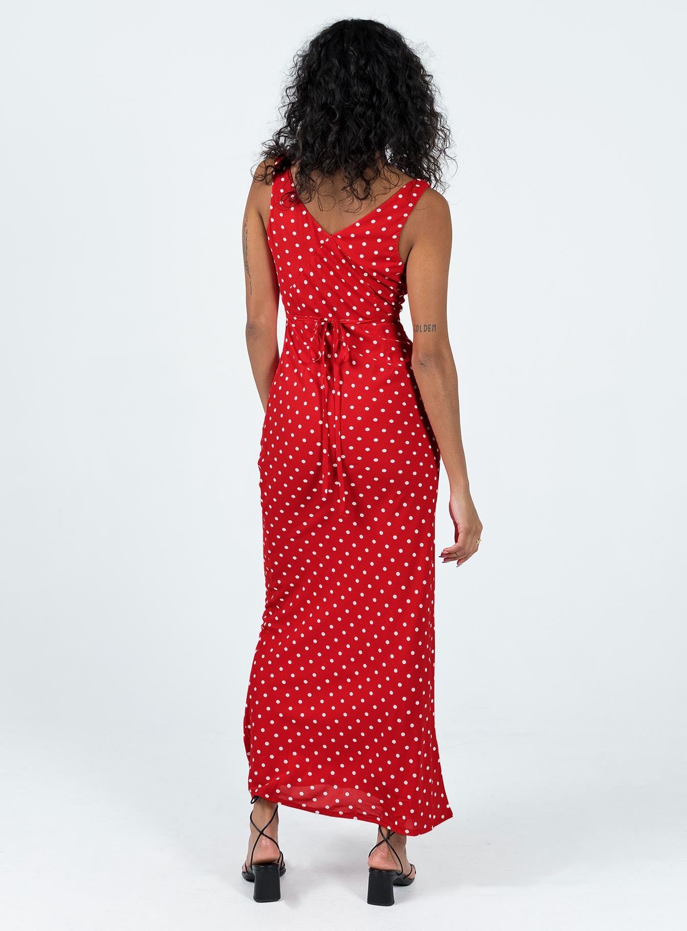 Nellie Maxi Dress Red Polka Dot sold by Princess Polly product image thumbnail 5