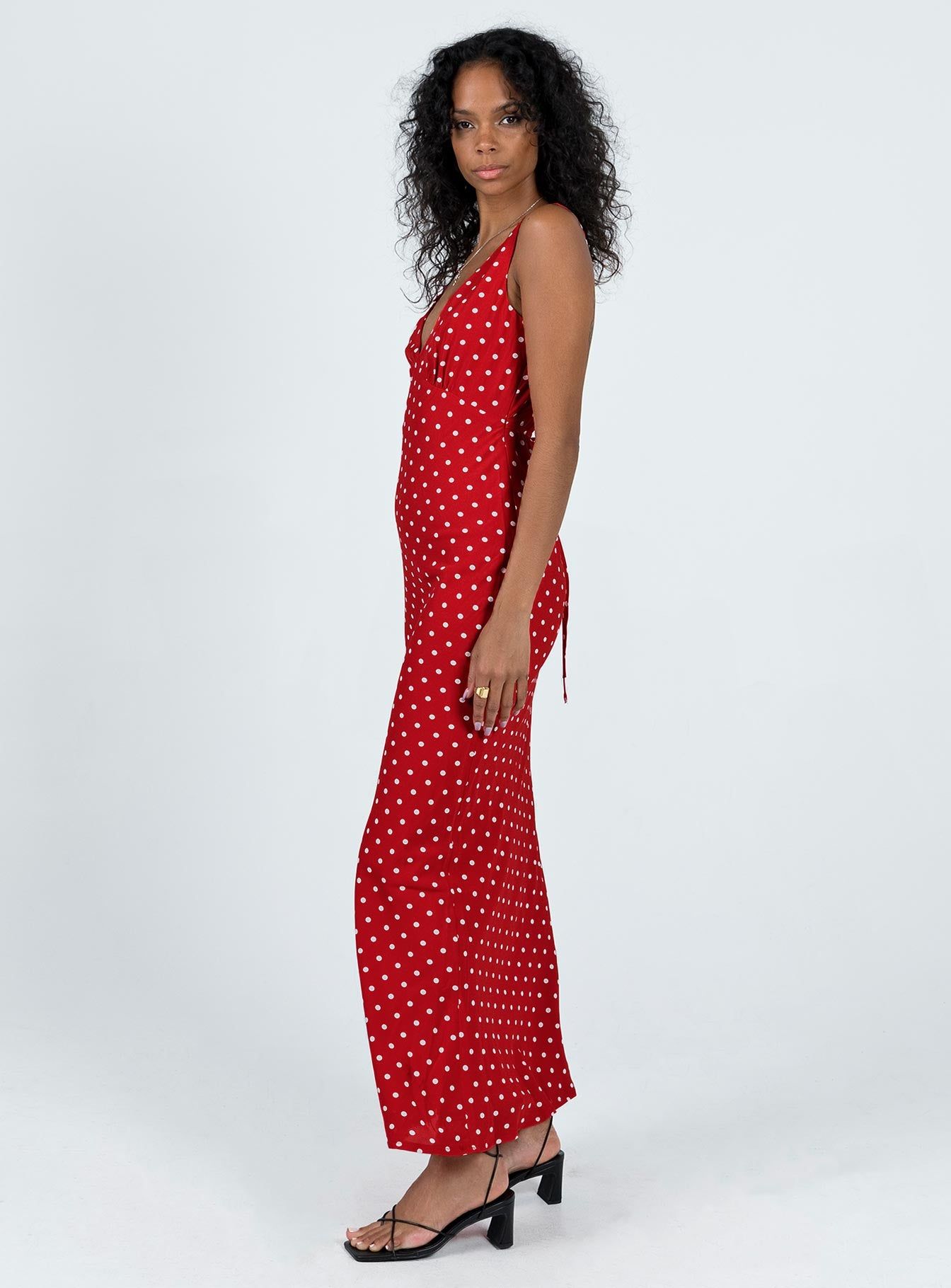 Nellie Maxi Dress Red Polka Dot sold by Princess Polly product image thumbnail 4