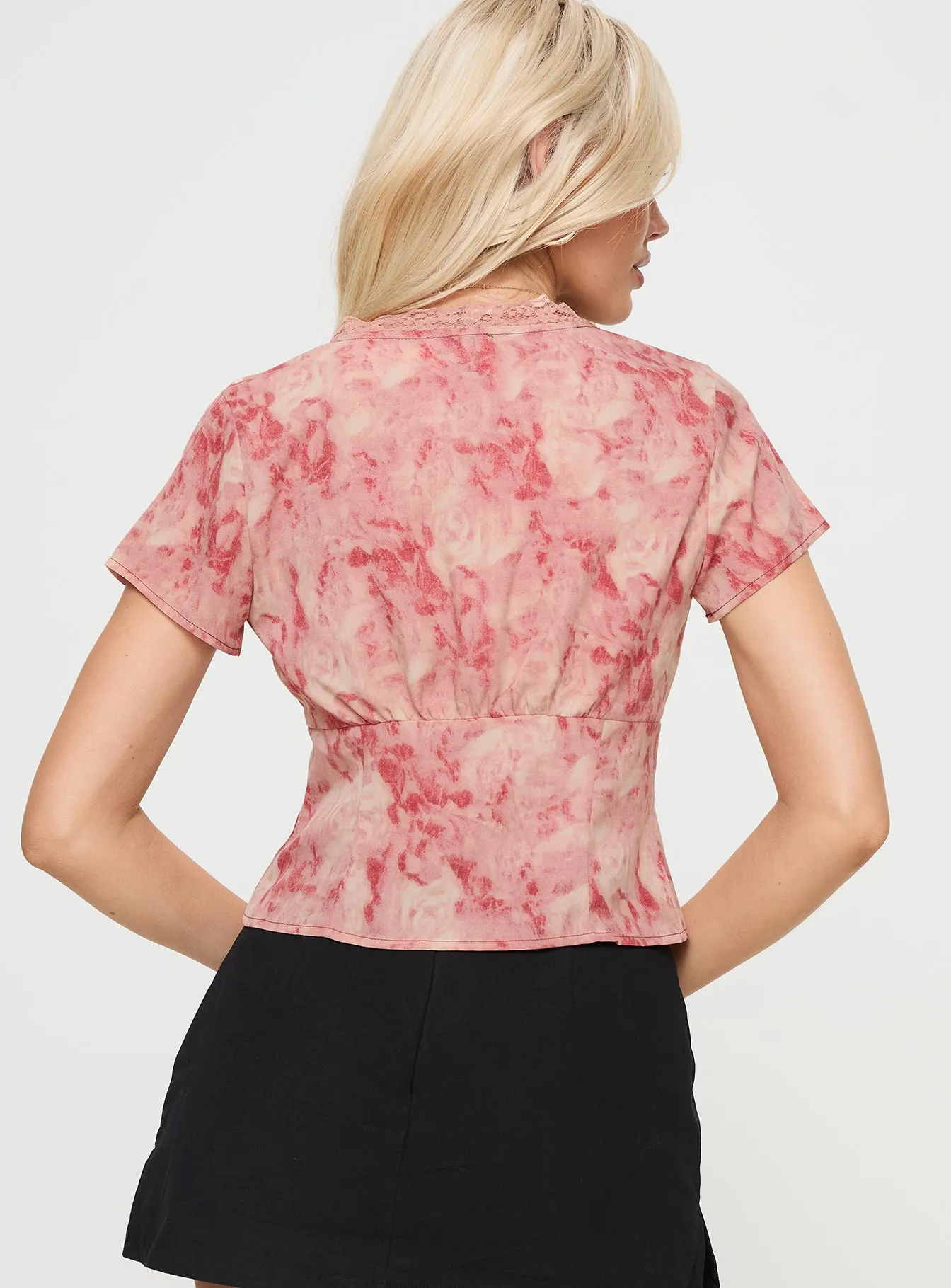 Hunton Short Sleeve Top Pink Floral sold by Princess Polly product image thumbnail 5